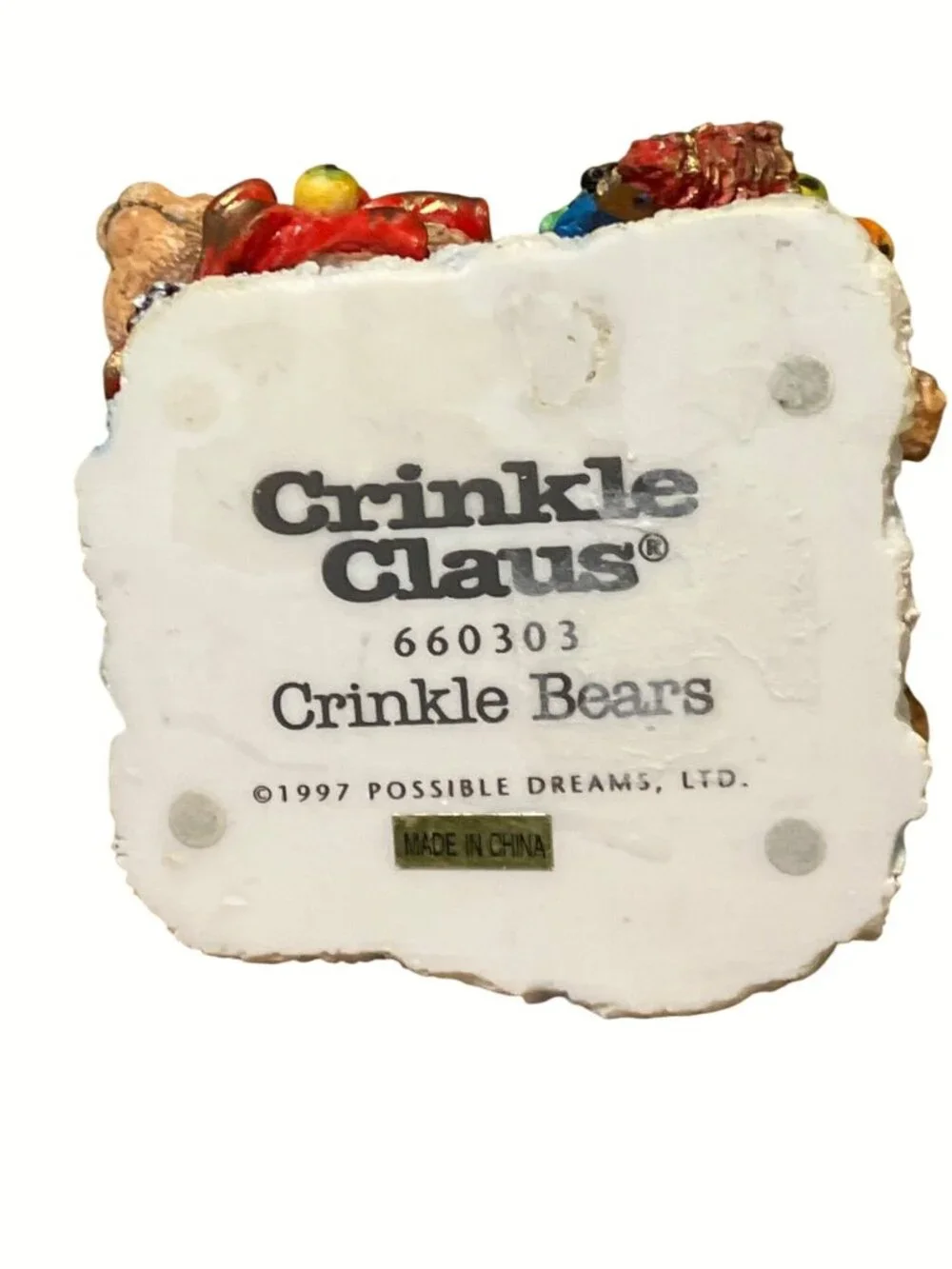 Crinkle Claus Crinkle Bears Figurine By Possible Dreams 1997 Christmas Decor